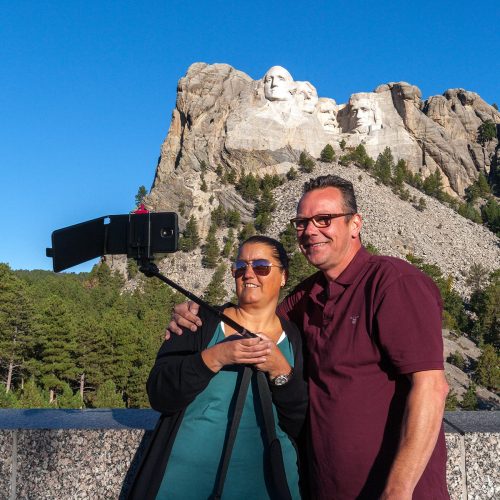 Selfies at Mount Rushmore National Memorial, Black Hills National Forest, South Dakota, USA