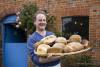 Loaves of bread at Long Crichel Bakery, Wimorne, Dorset, England