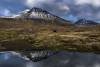 Snow on Slaettaratindur, the highest peak in the Faroes at 882m. Eysturoy.